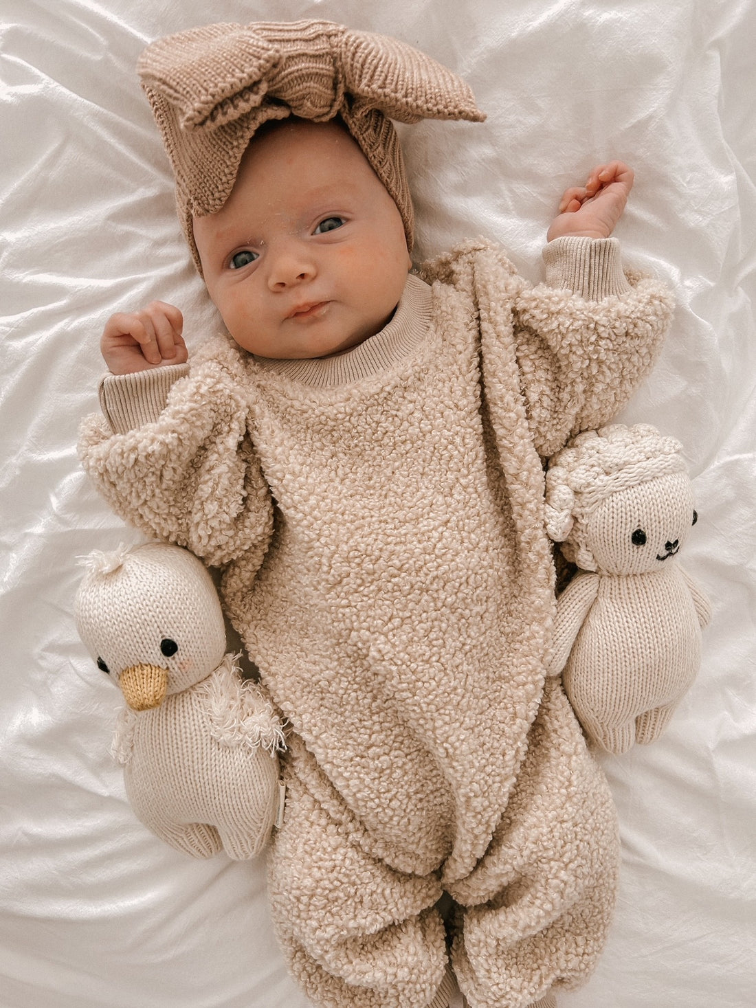 LONG BUBBLE TEDDY ROMPER - DARK BEIGE