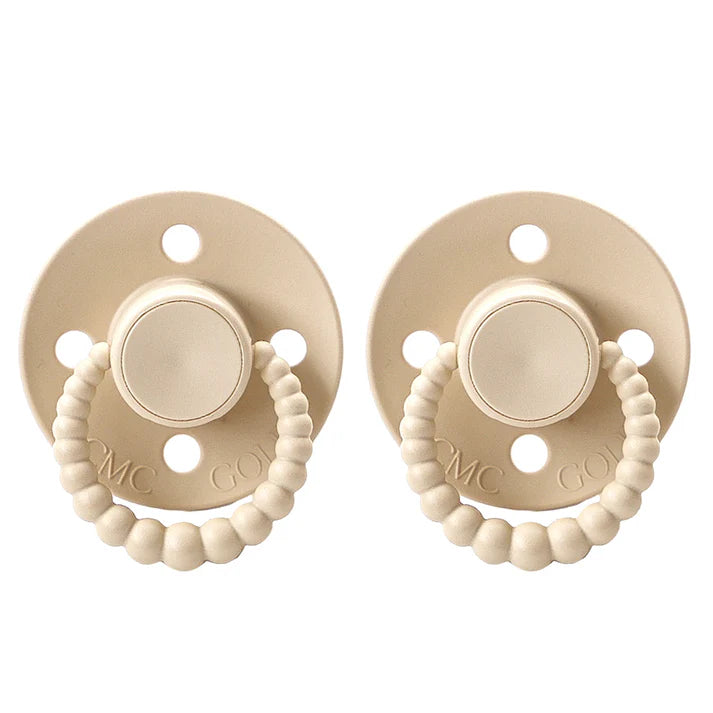CMC GOLD BUBBLE DUMMY / PACIFIER 2 PACK (SIZE 1)  |  OATMEAL