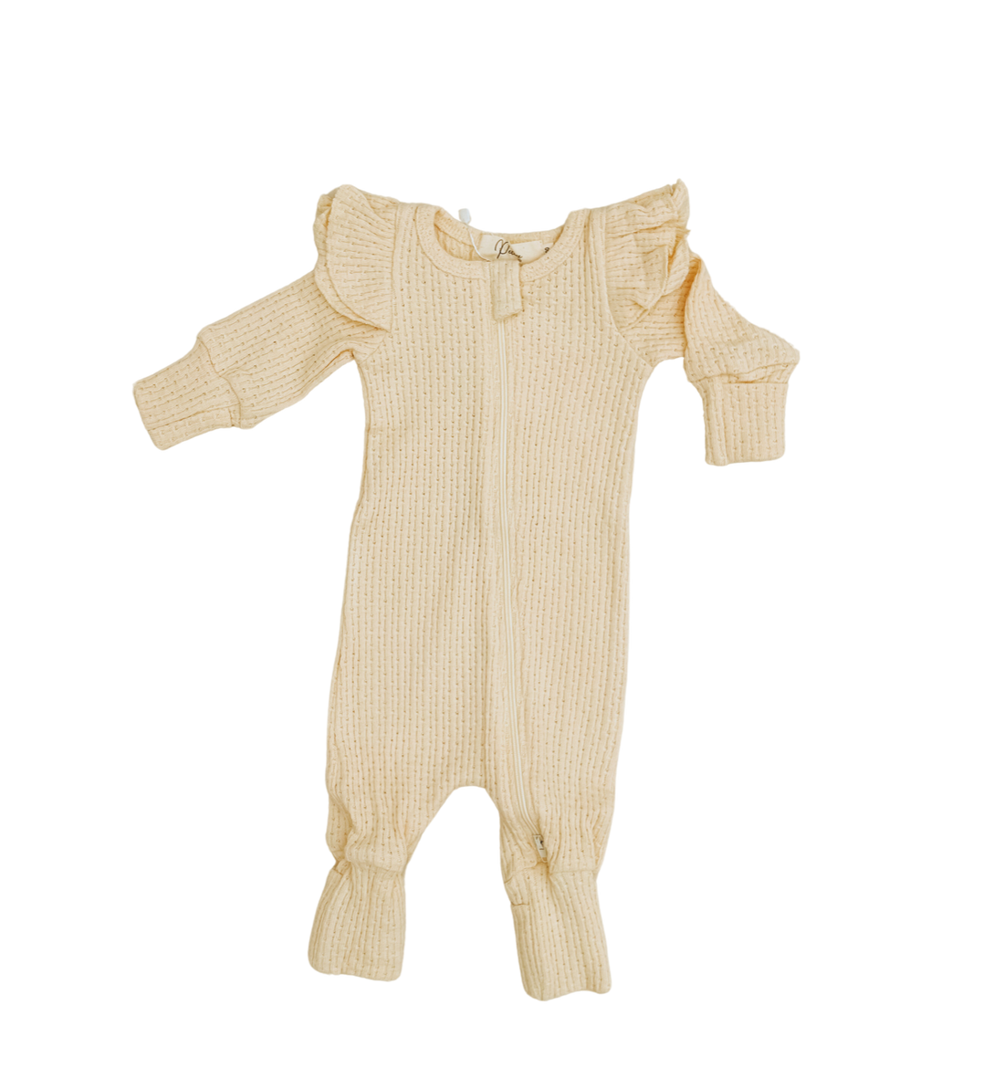 FLUTTER POINTELLE ONESIE | OAT BUTTER