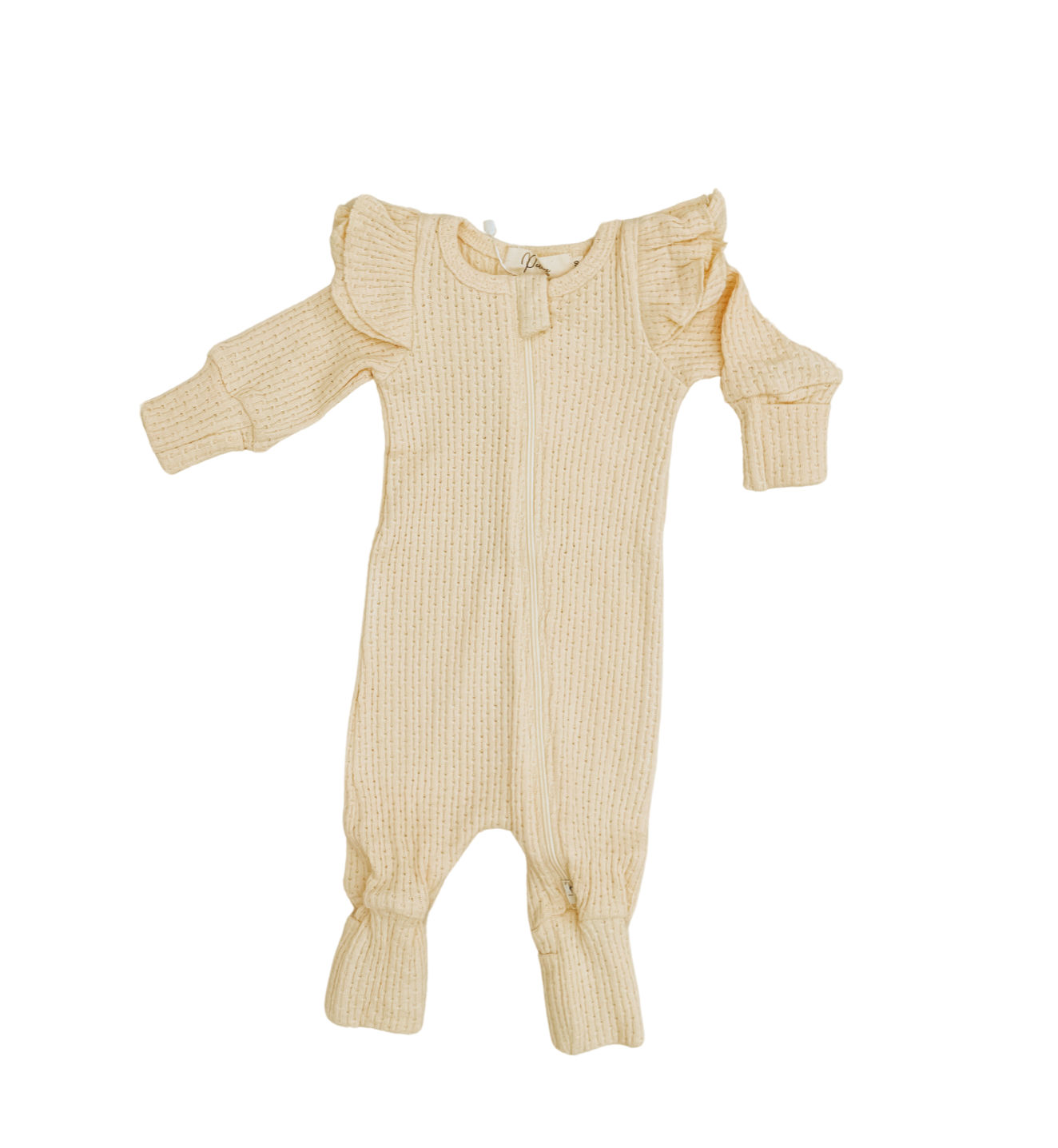 FLUTTER POINTELLE ONESIE | OAT BUTTER