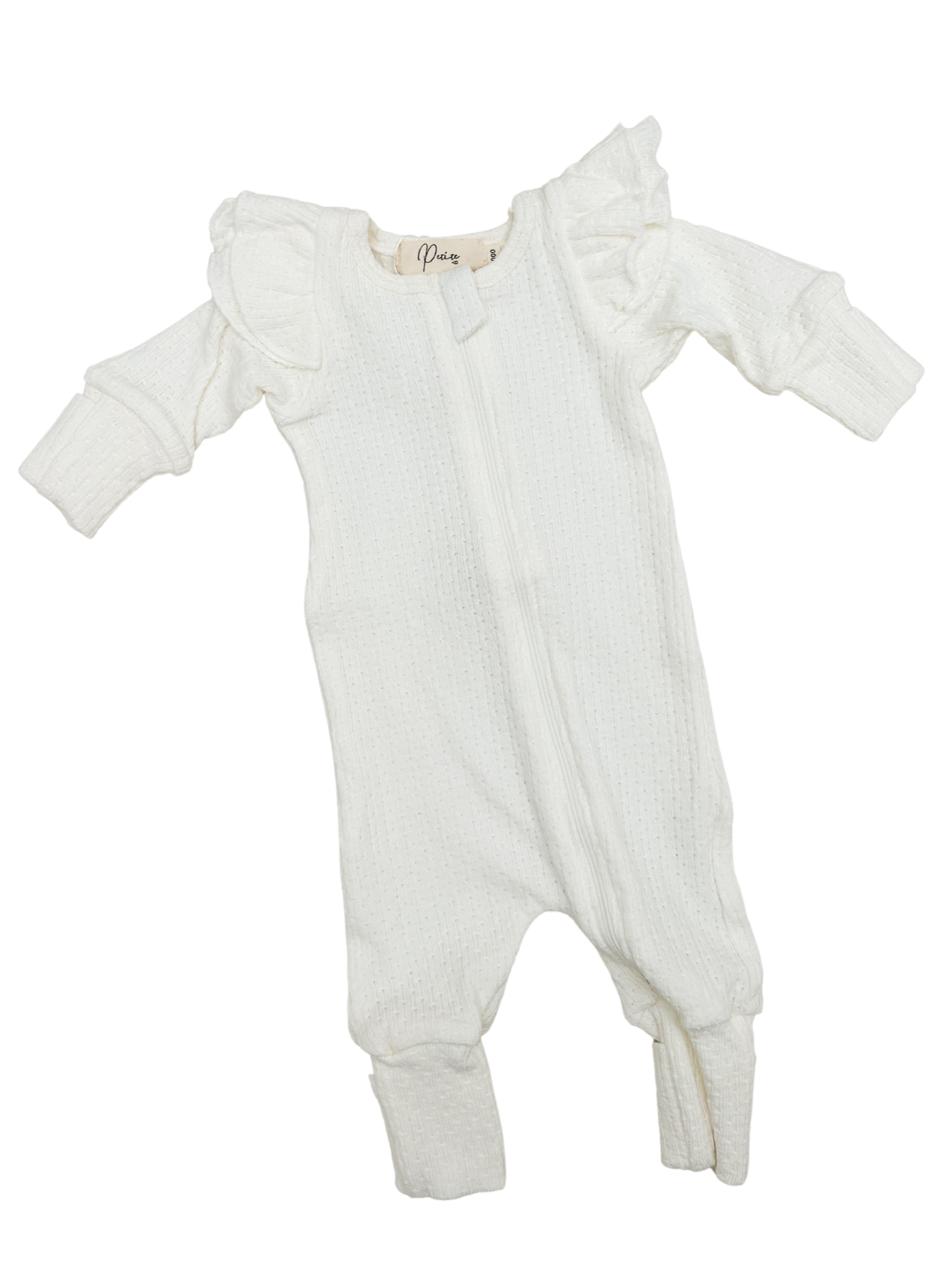 FLUTTER POINTELLE ONESIE | MILK