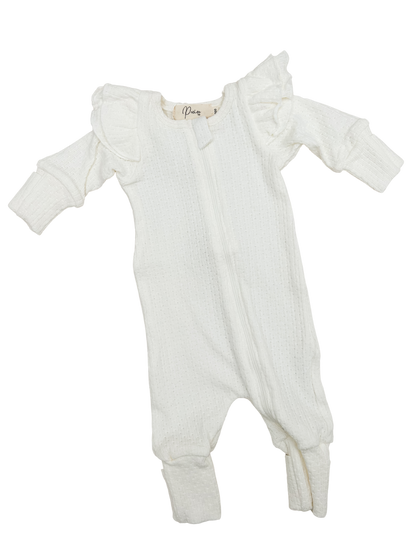 FLUTTER POINTELLE ONESIE | MILK