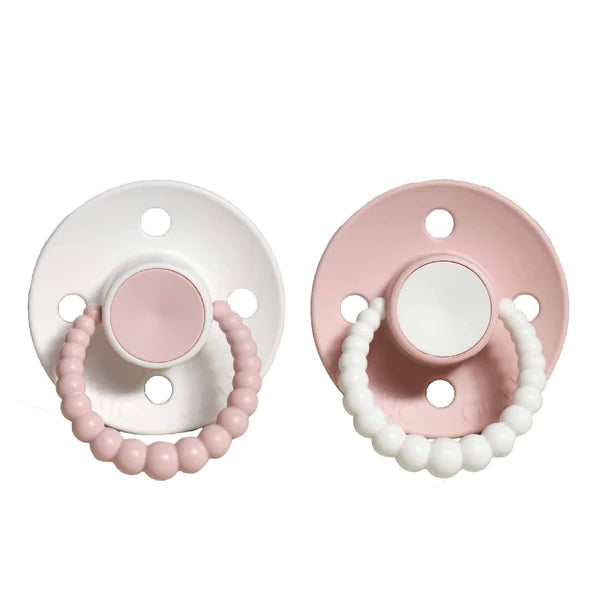 CMC GOLD BUBBLE DUMMY / PACIFIER 2 PACK (SIZE 1)  |  MARSHMELLOW + CHERRY BLOSSOM