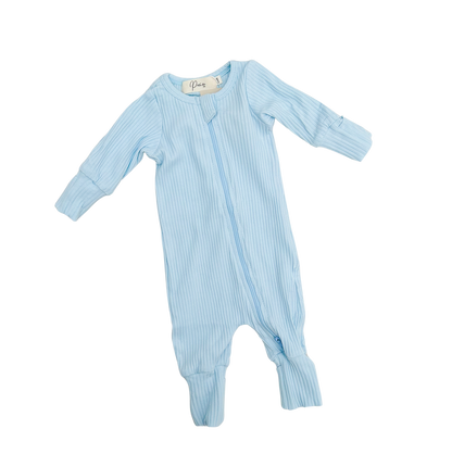 RIBBED ONESIE | PASTEL BLUE