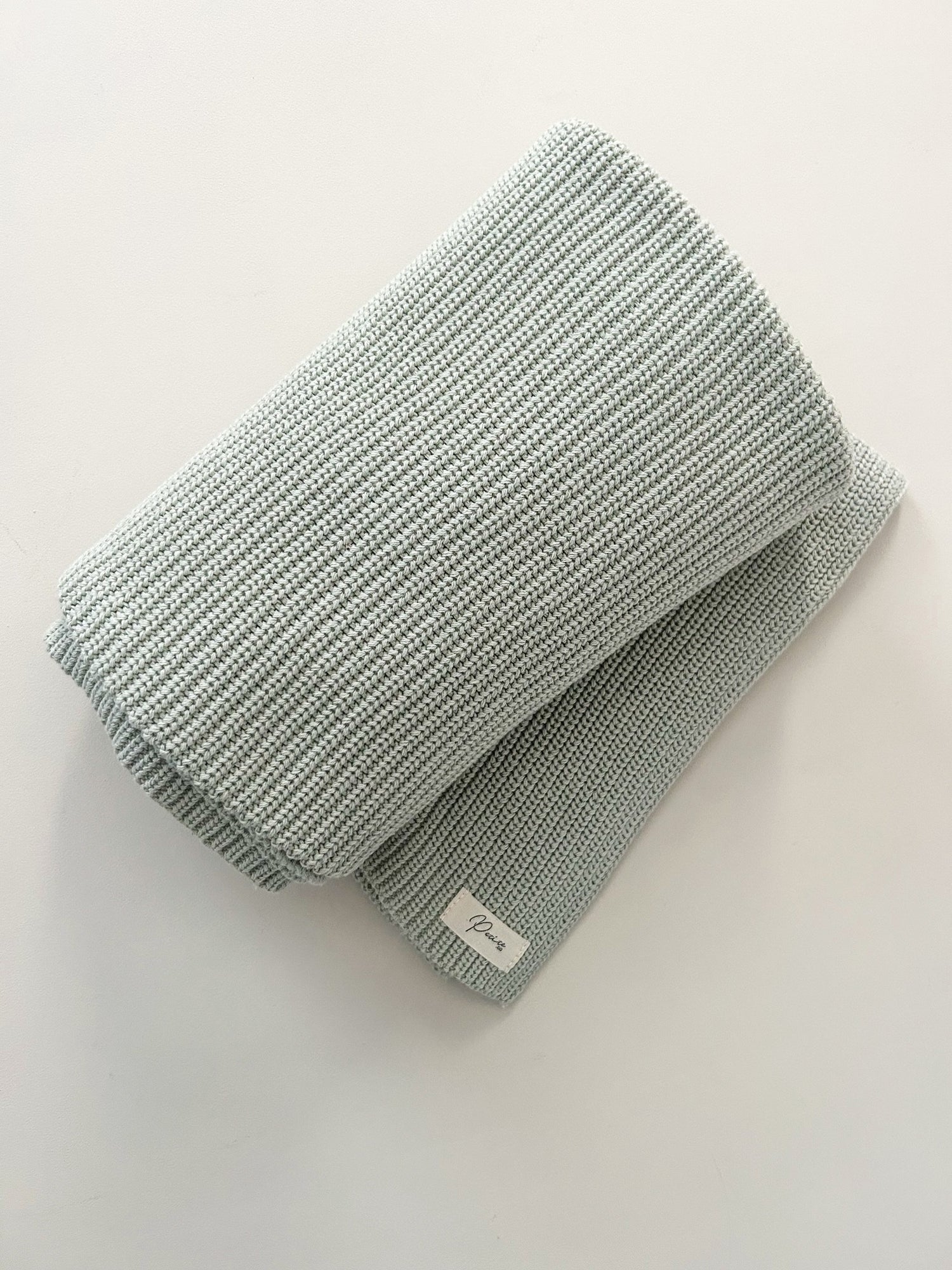 RIBBED BABY BLANKET | SAGE