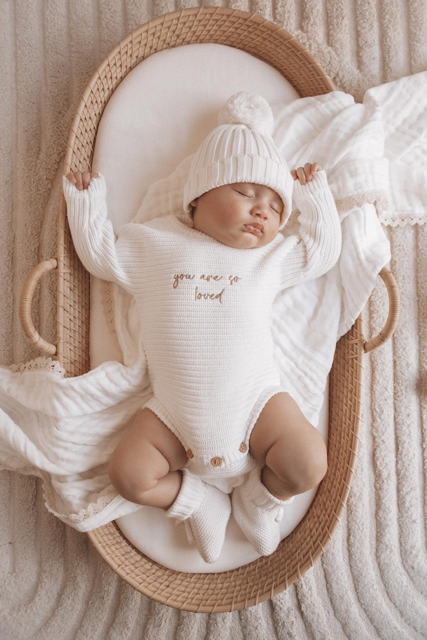 COTTON GAUZE LACE BLANKET - WHITE