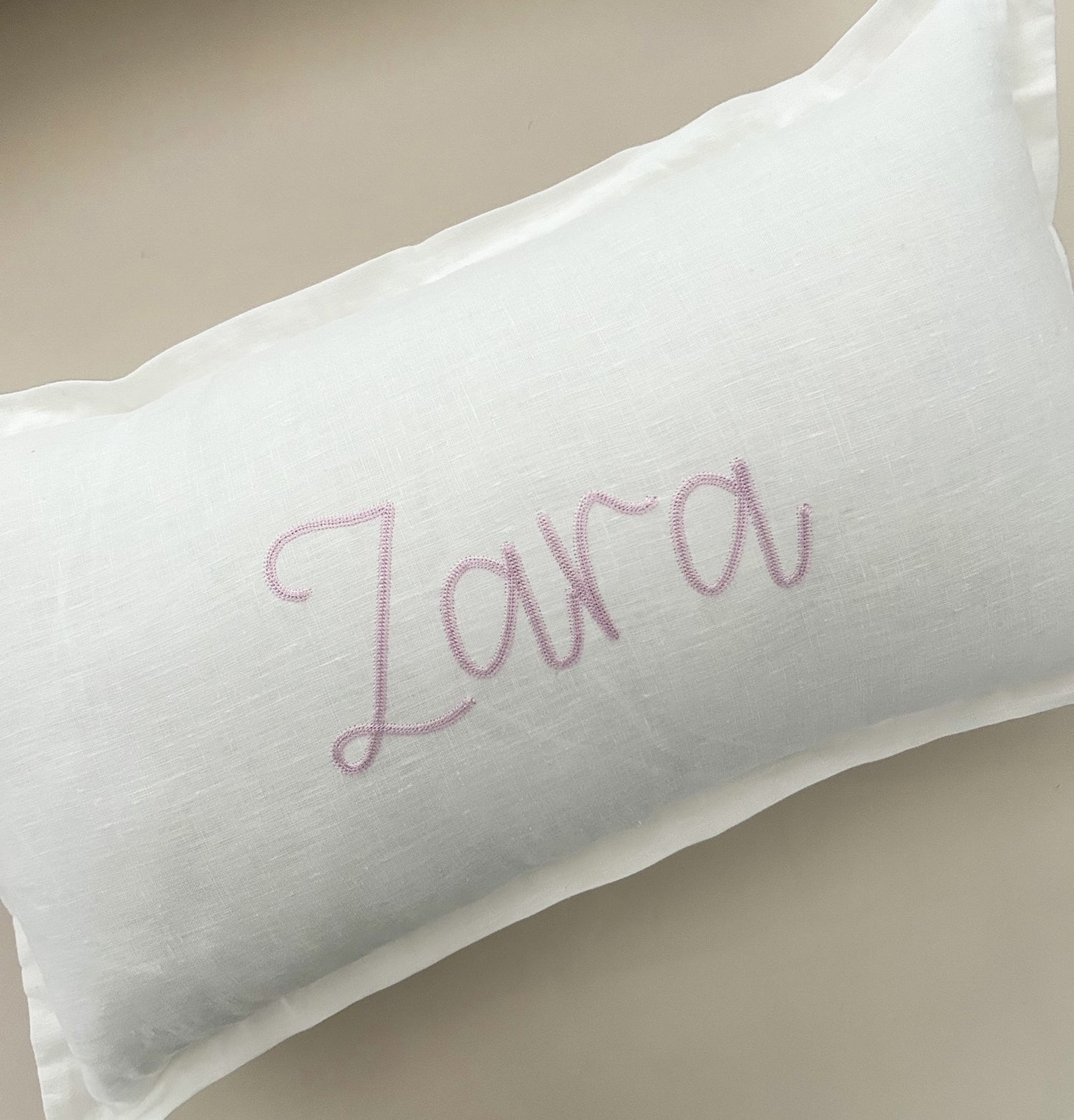 PERSONALISED LINEN CUSHION | WHITE