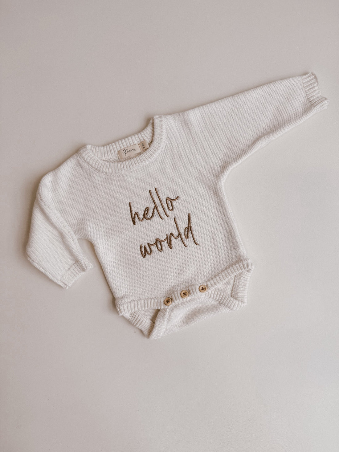 HELLO WORLD - CLASSIC BIRTH ANNOUNCEMENT ROMPER | MILK