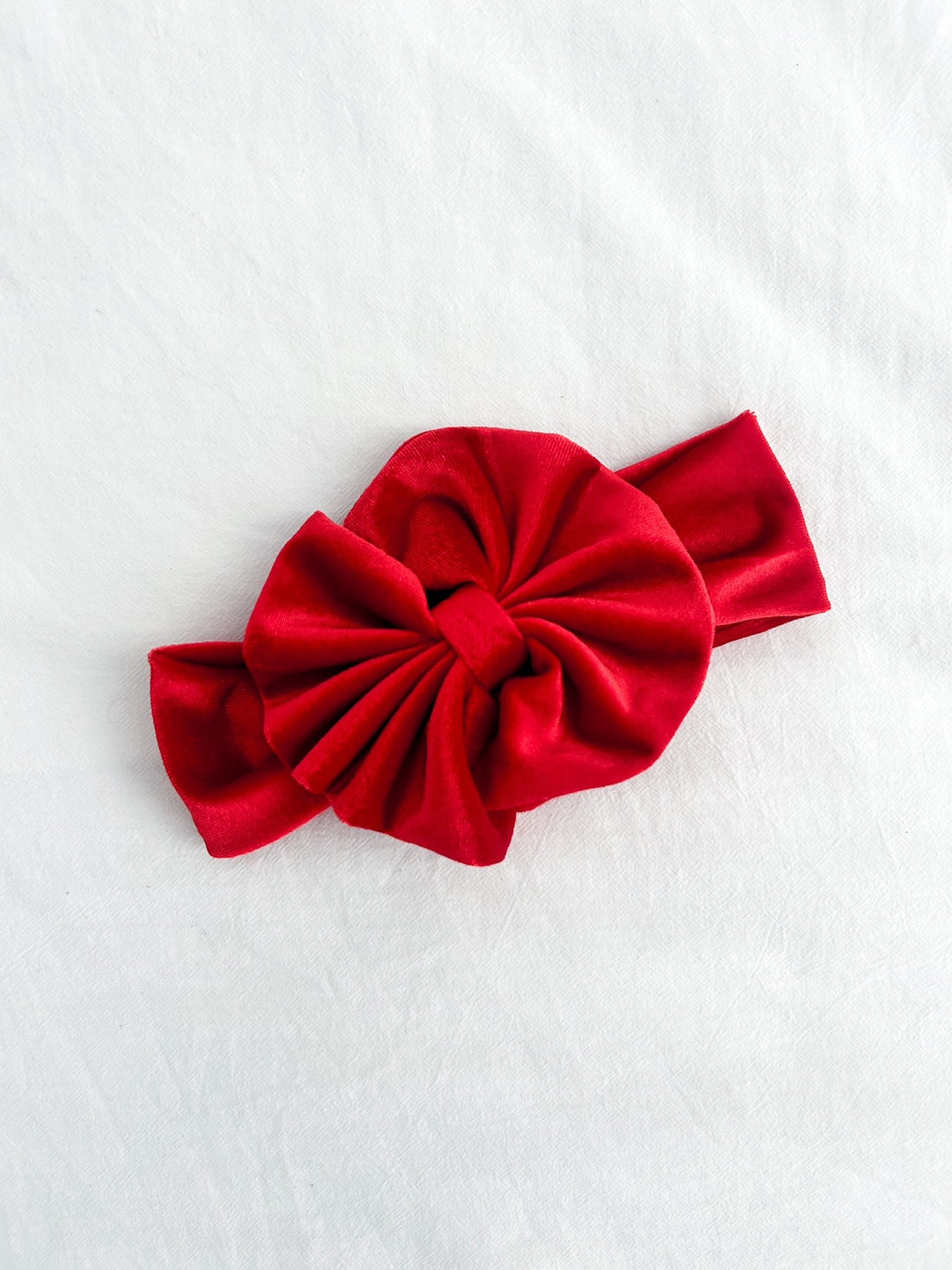 VELVET BOW HEADBAND - RED