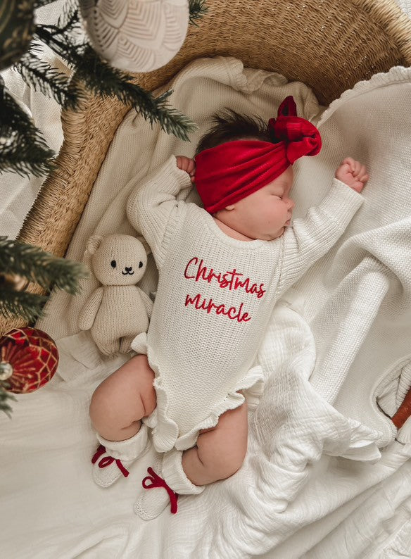 CHUNKY RIBBED VELVET BOW HEADBAND - RED