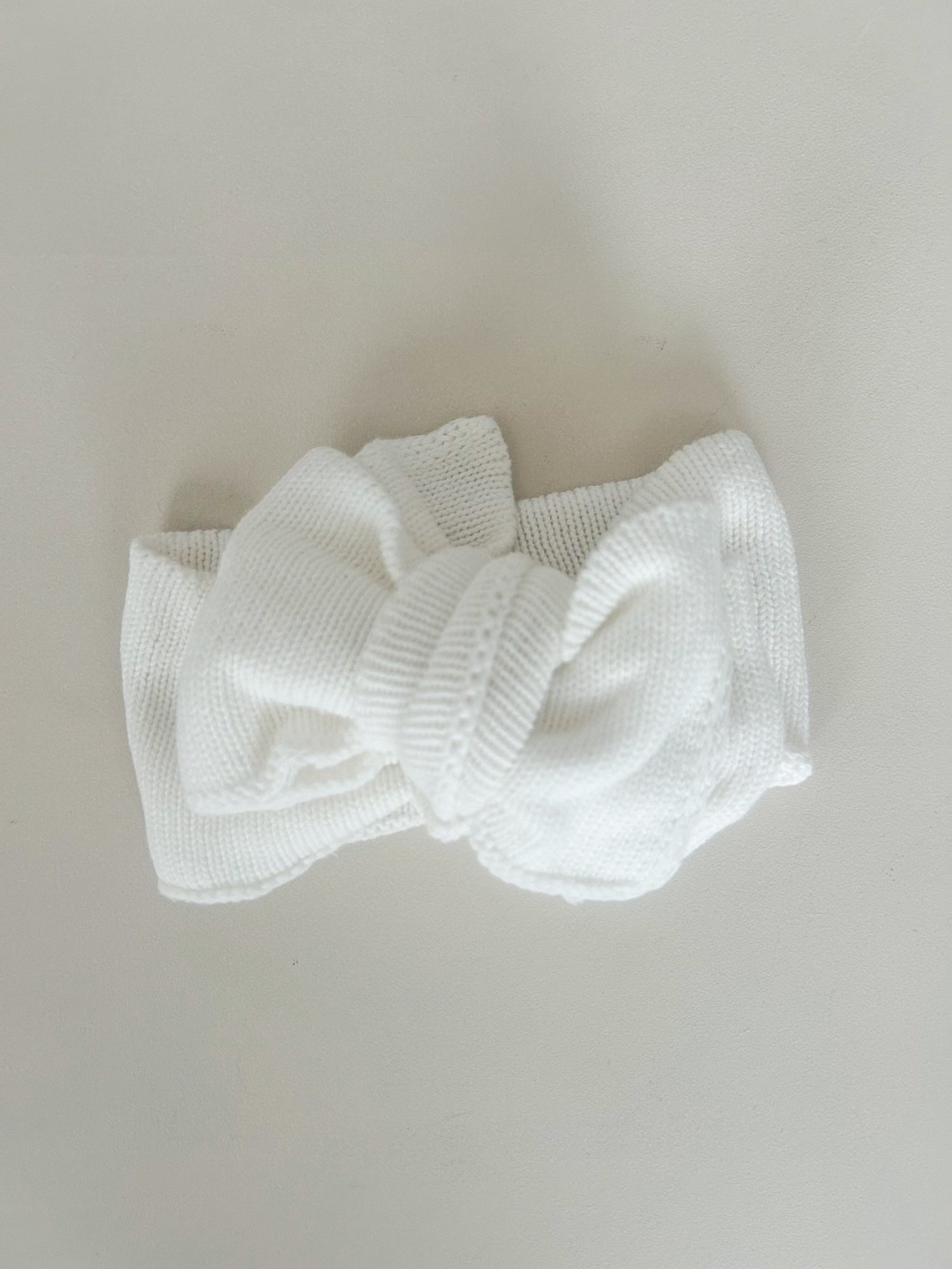 KNIT TOPKNOT BOW - WHITE