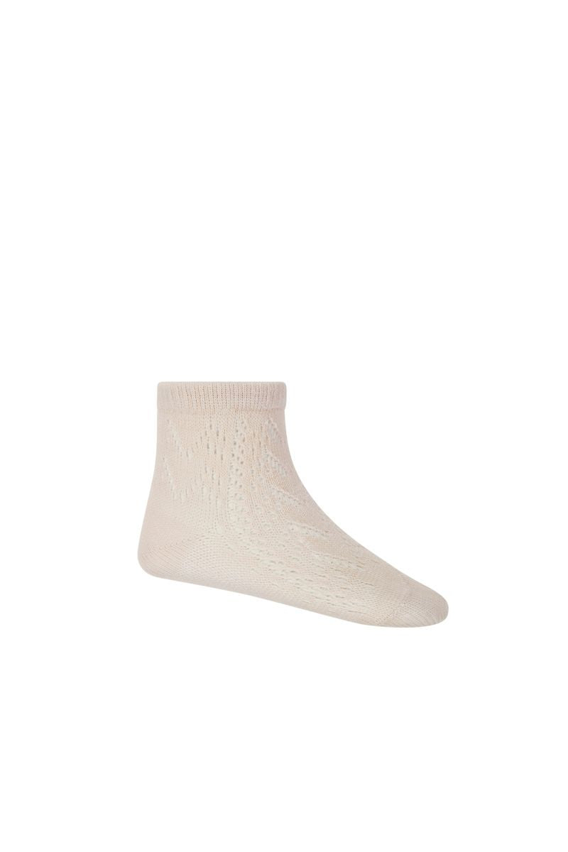 JAMIE KAY | CABLE WEAVE ANKLE SOCK | BALLET PINK