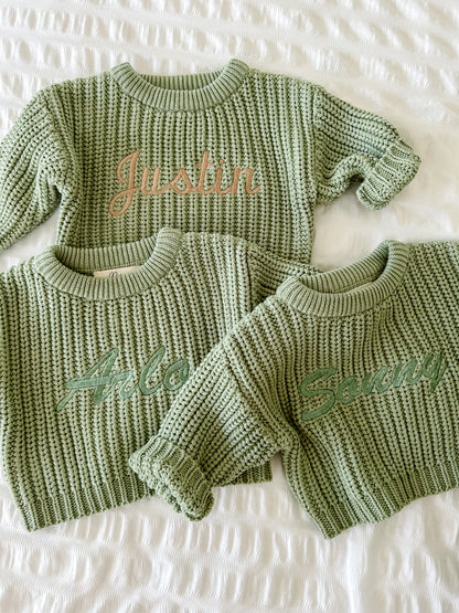 CHUNKY KNIT JUMPER - GREEN