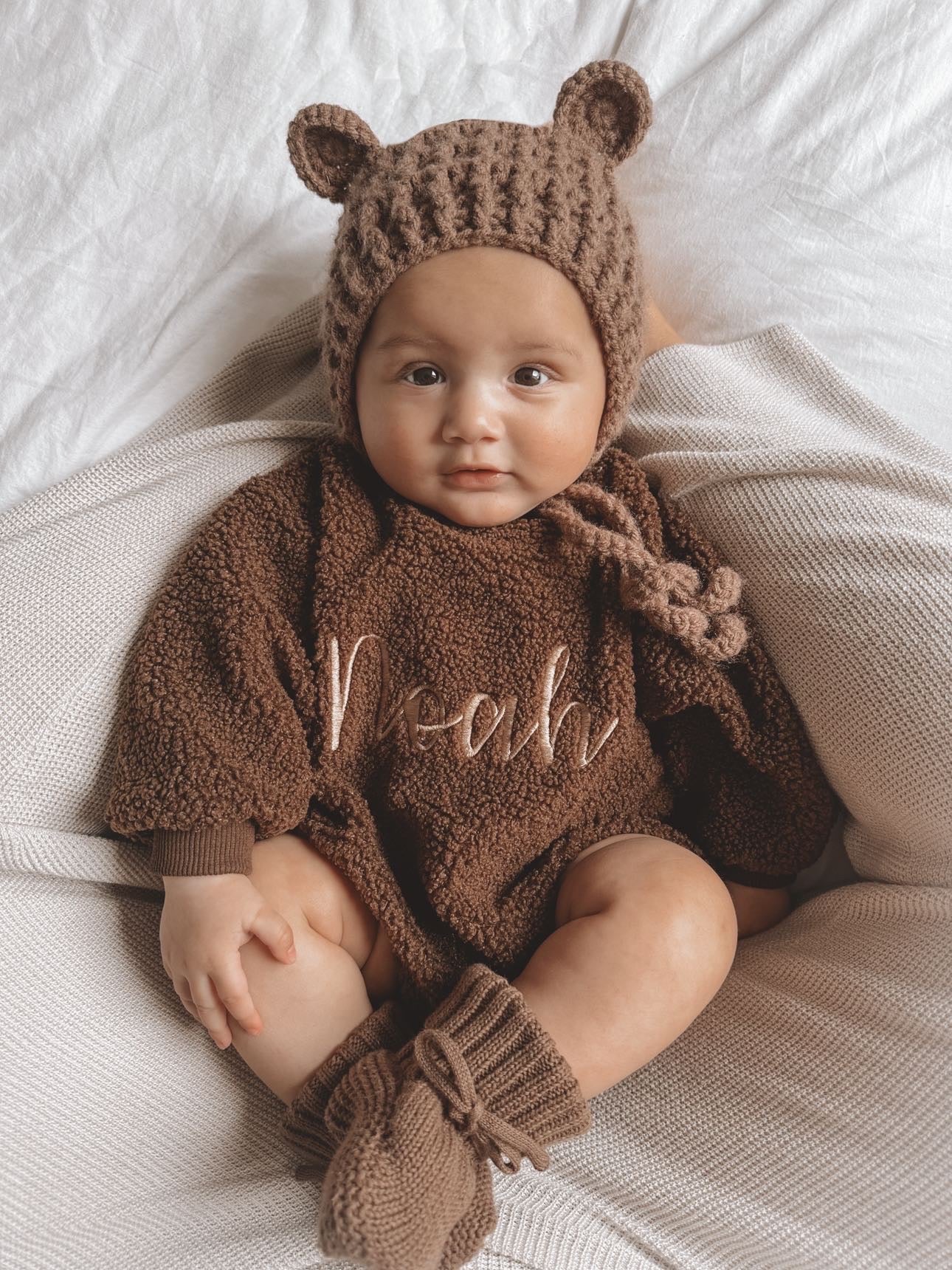 BUBBLE TEDDY ROMPER - CHOCOLATE