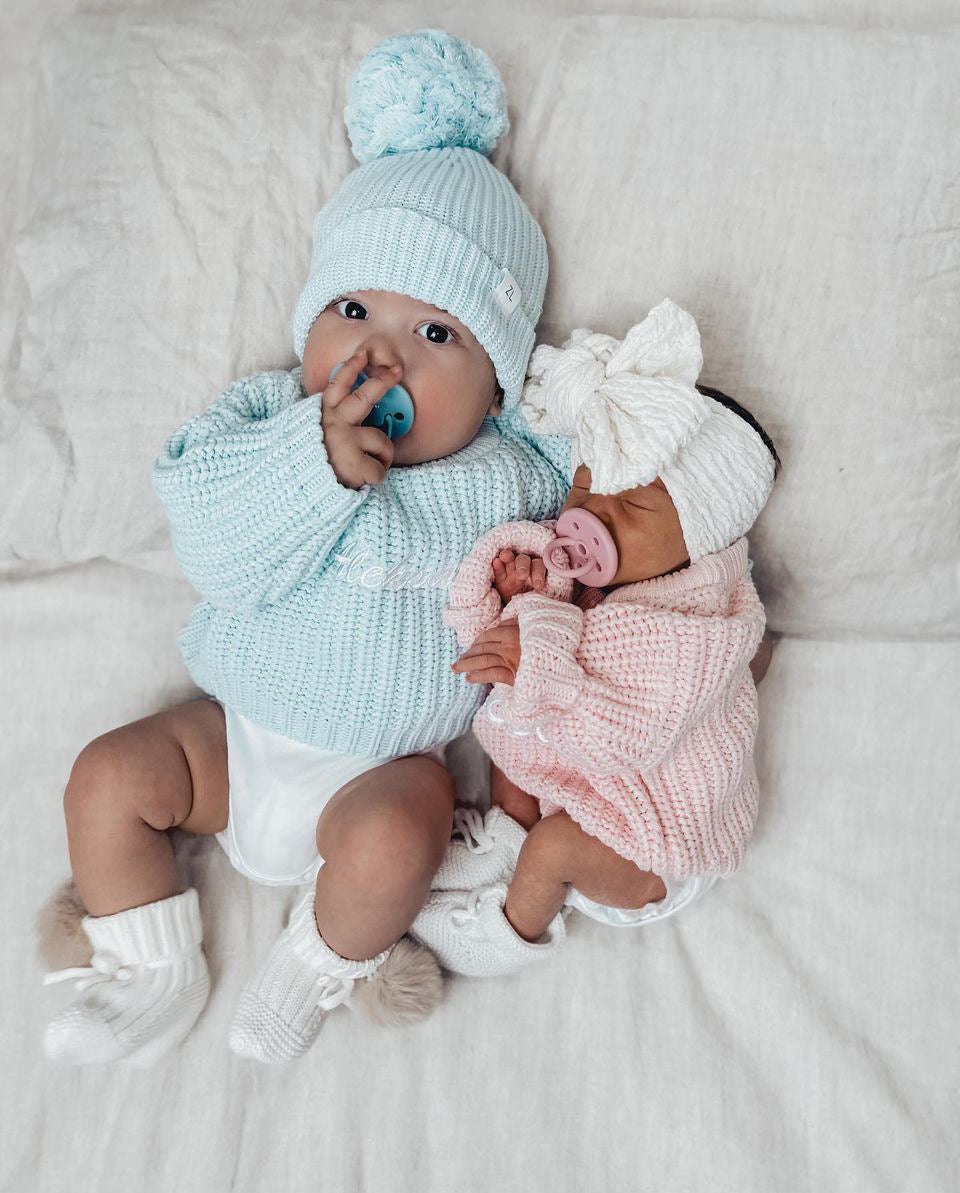 CHUNKY KNIT JUMPER - BABY BLUE
