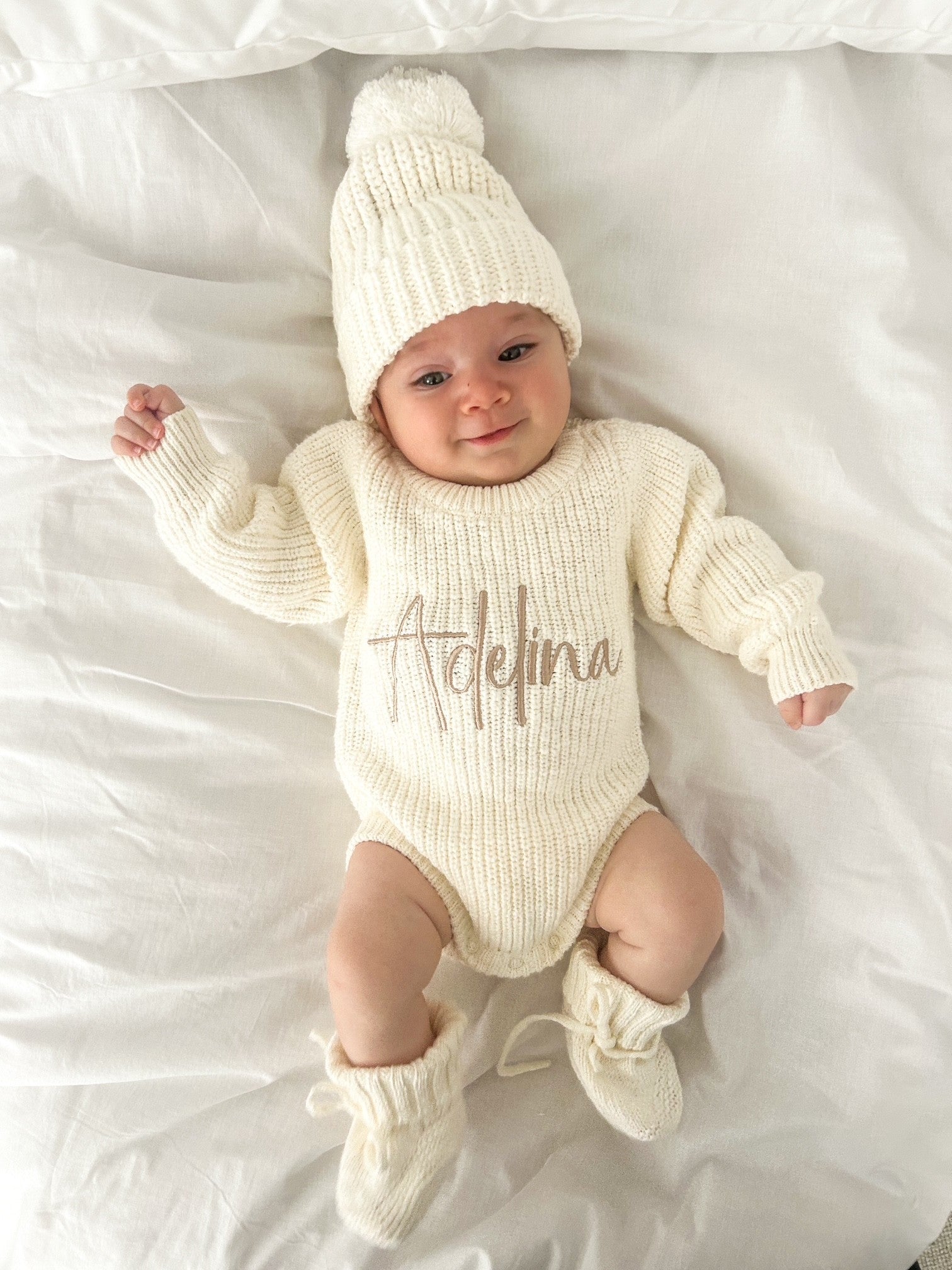 CHUNKY TEXTURED KNIT ROMPER | IVORY