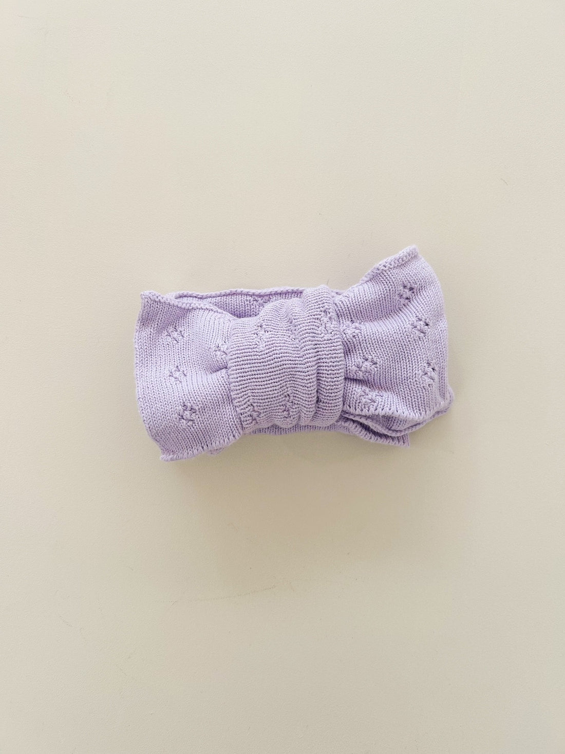 OVERSIZED POINTELLE BOW - VIOLET