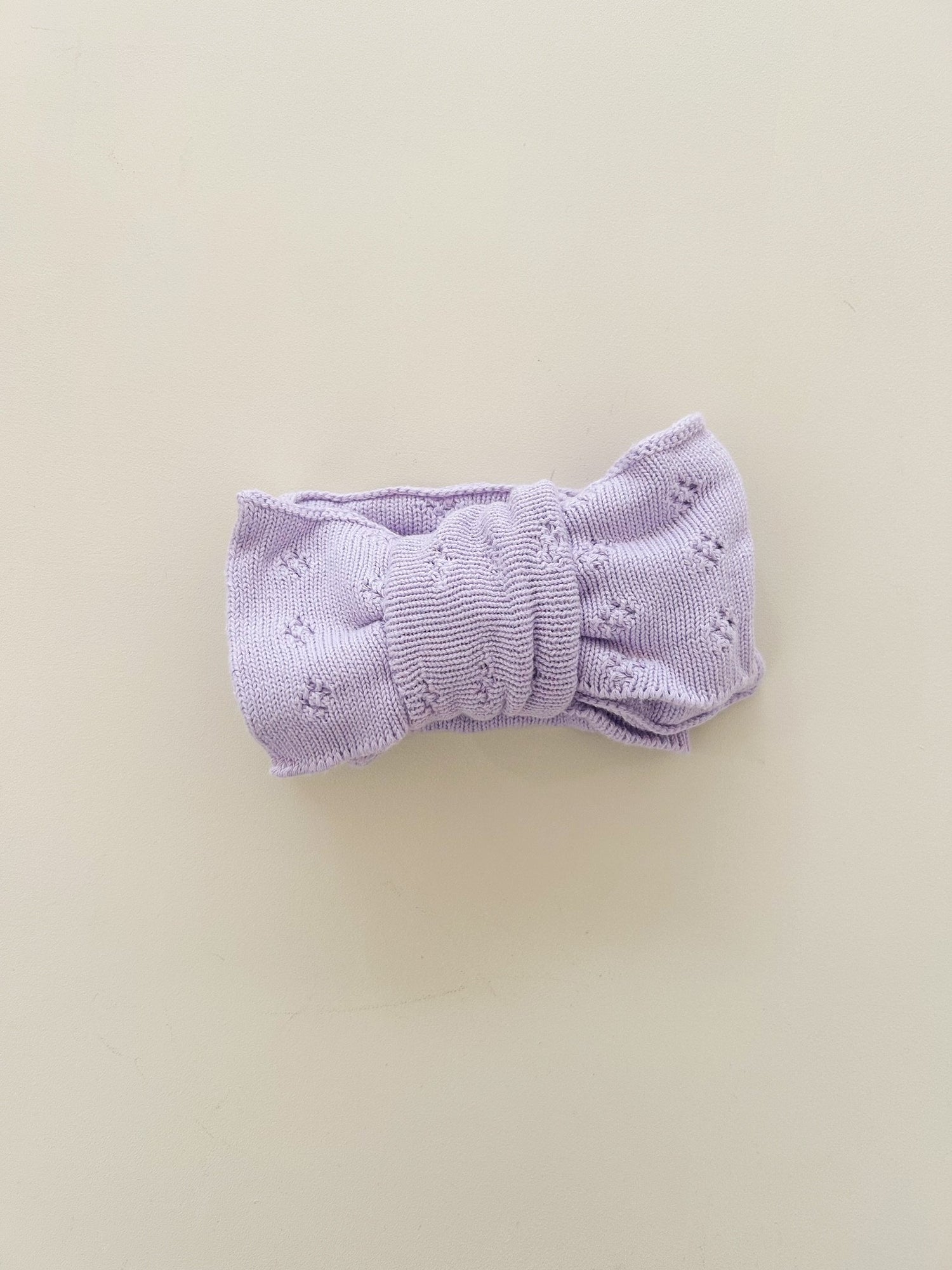 OVERSIZED POINTELLE BOW - VIOLET