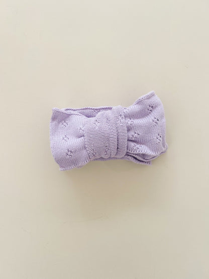 OVERSIZED POINTELLE BOW - VIOLET