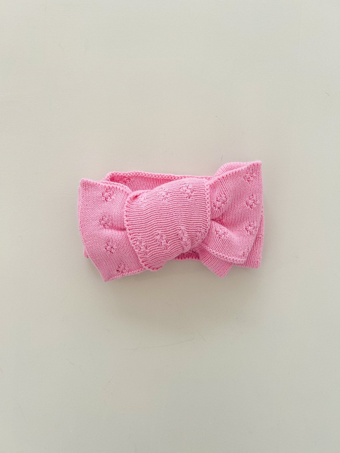 OVERSIZED POINTELLE BOW - PINK