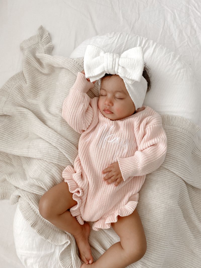 FRILL BABY BLANKET | LIGHT BEIGE