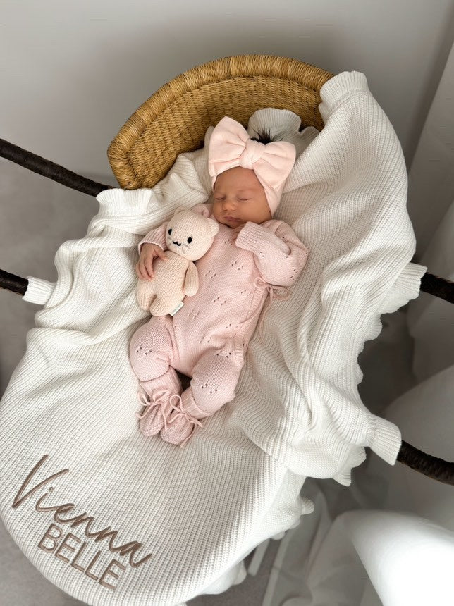 POINTELLE LONG ROMPER | BABY PINK