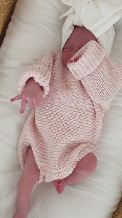 CLASSIC RIBBED ROMPER - BABY PINK | PERSONALISED EMBROIDERY AVAILABLE
