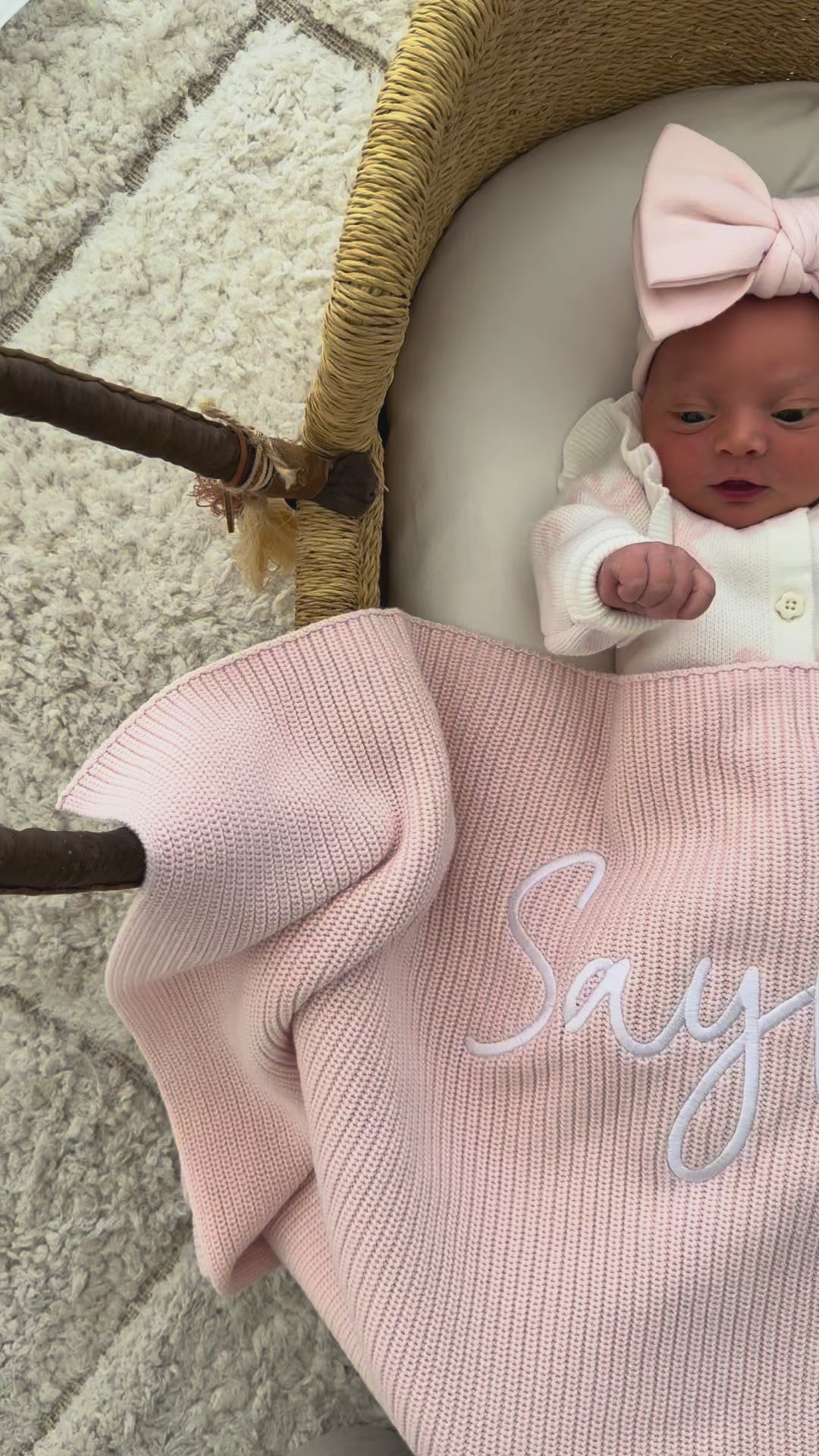 RIBBED BABY BLANKET | PINK