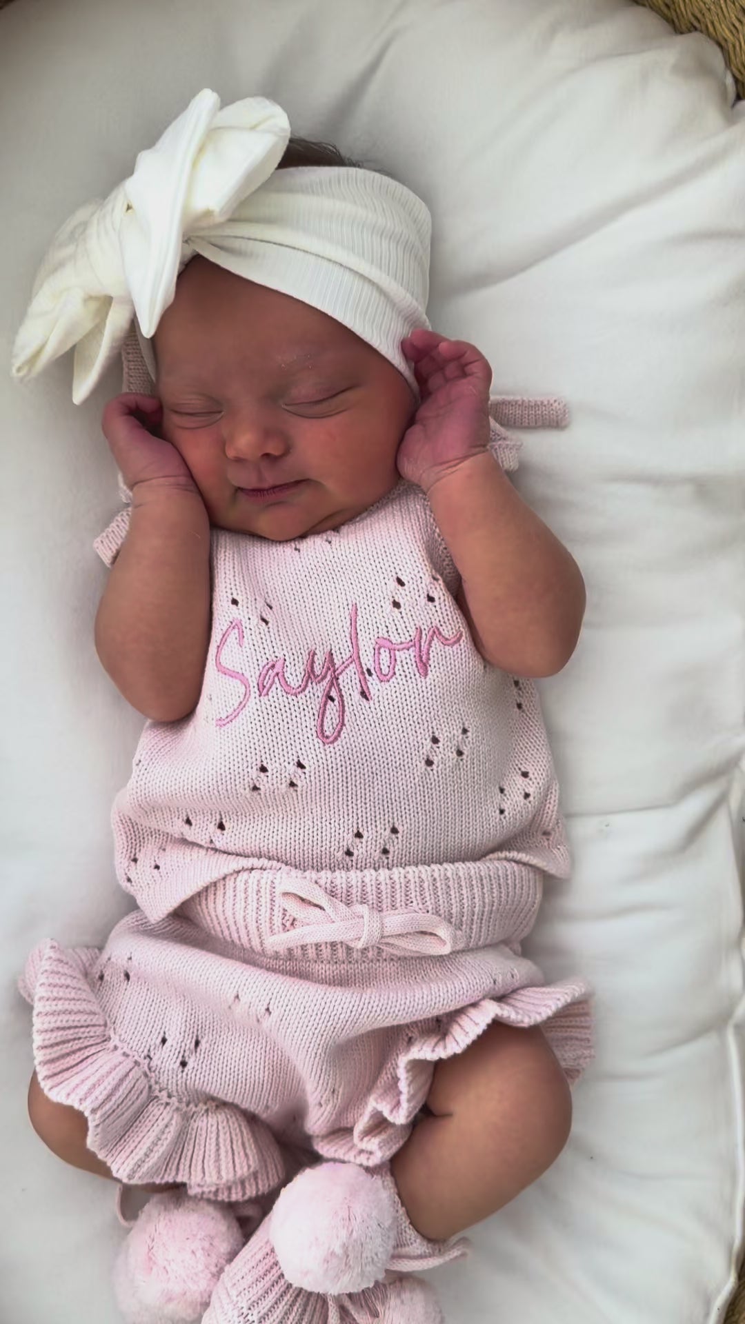 POINTELLE FRILL SET | BABY PINK