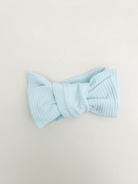 RIBBED BOW - PASTEL BLUE