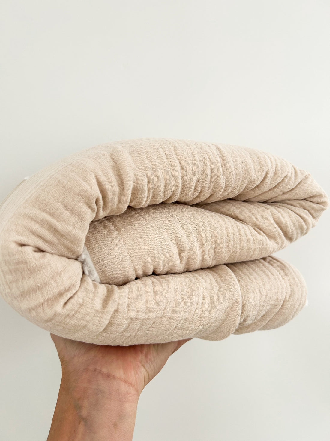 SHERPA TEDDY MUSLIN BLANKET | LATTE