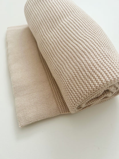 THICK BOARDER PERSONALISED BABY BLANKET | BEIGE