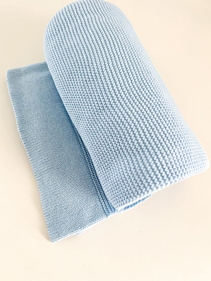 THICK BOARDER PERSONALISED BABY BLANKET | BLUE