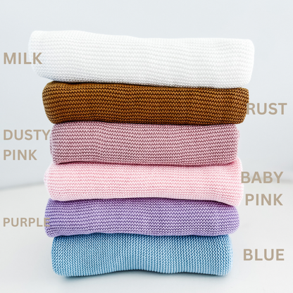 THICK BOARDER PERSONALISED BABY BLANKET | PINK