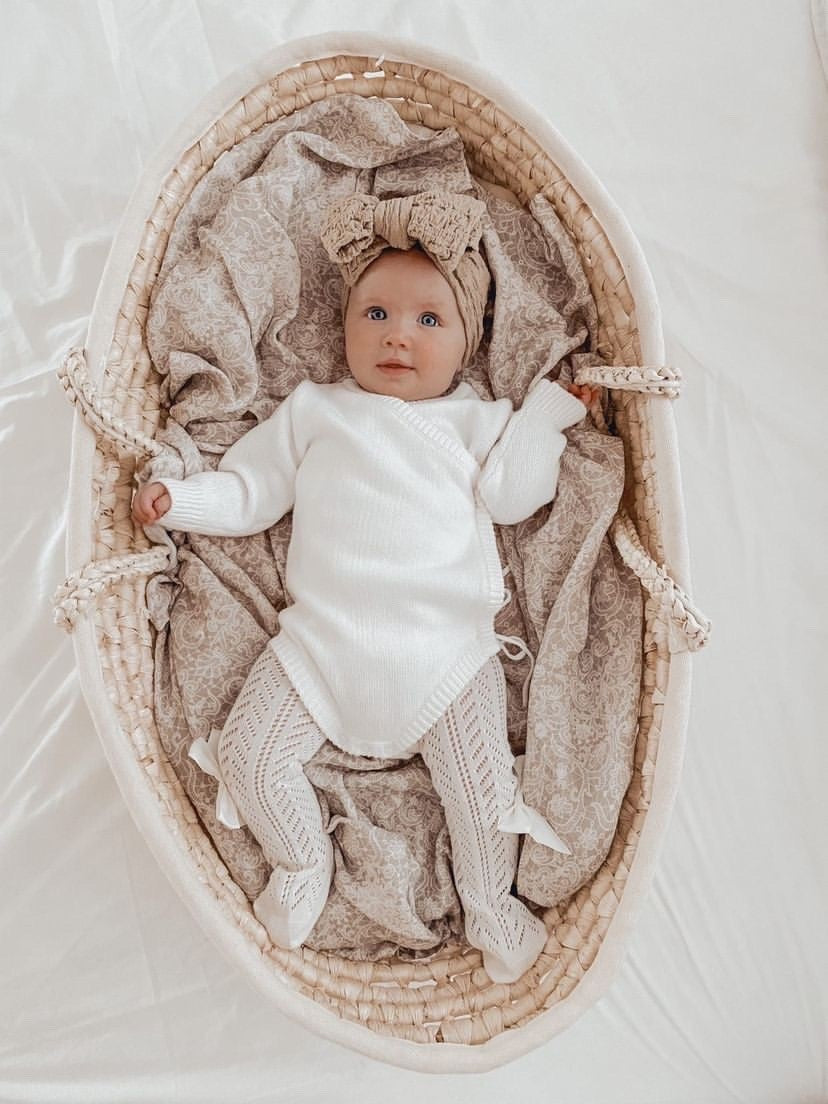 CRINLKLE TOPKNOT BOW HEADBAND - LATTE