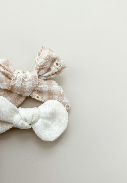 BOW SET - GINGHAM BROIDERY