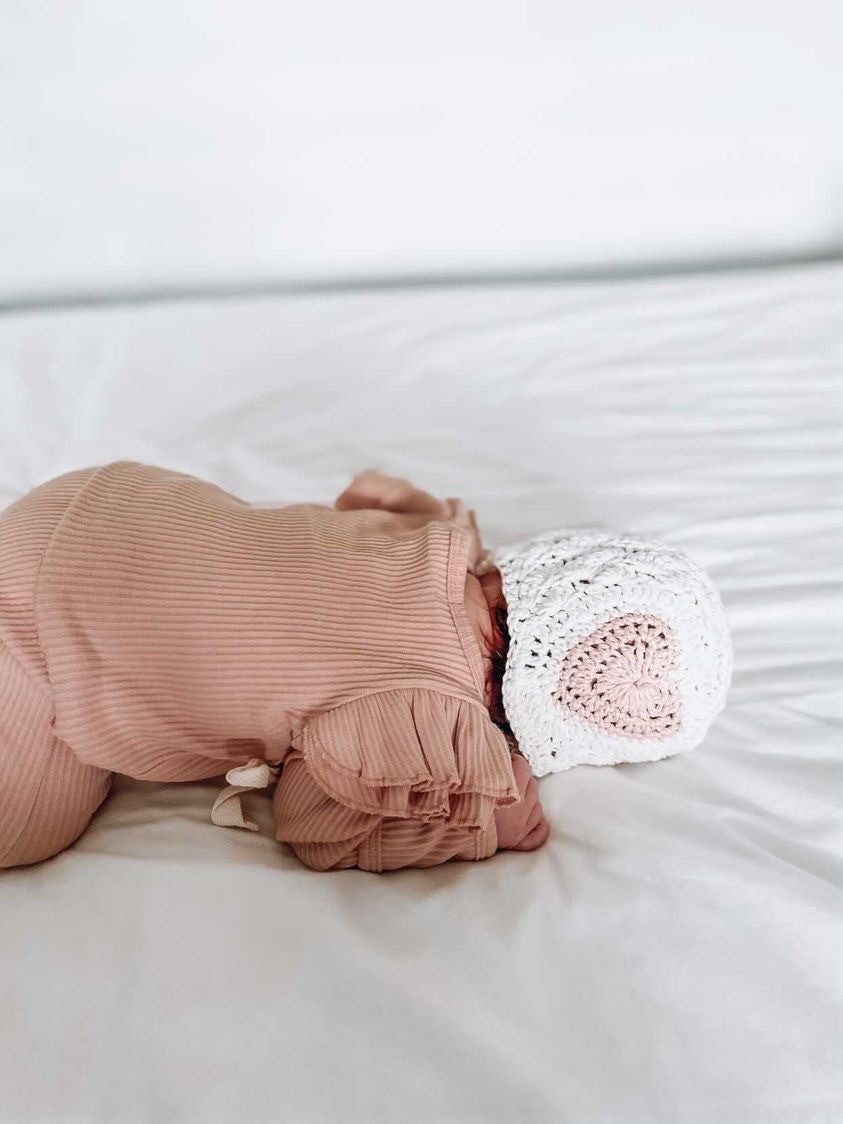 LOVE HEART BABY BONNET