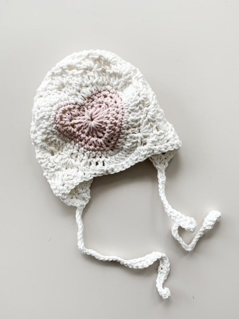 LOVE HEART BABY BONNET