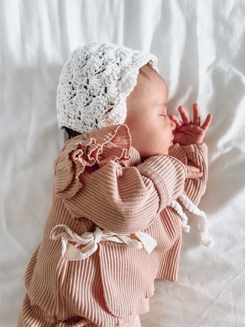 LOVE HEART BABY BONNET