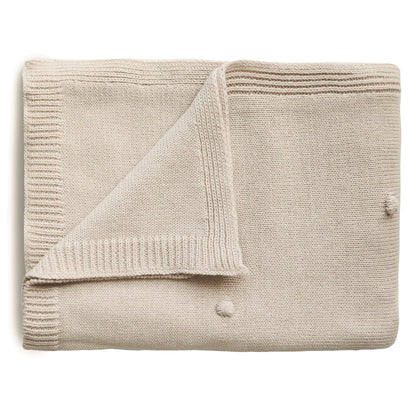 KNITTED BABY BLANKET | TEXTURED DOTS | OFF WHITE MELANGE