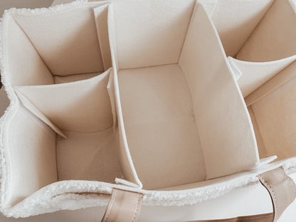 NAPPY CADDY ORGANISER - TEDDY | BEIGE HANDLES **SECONDS**