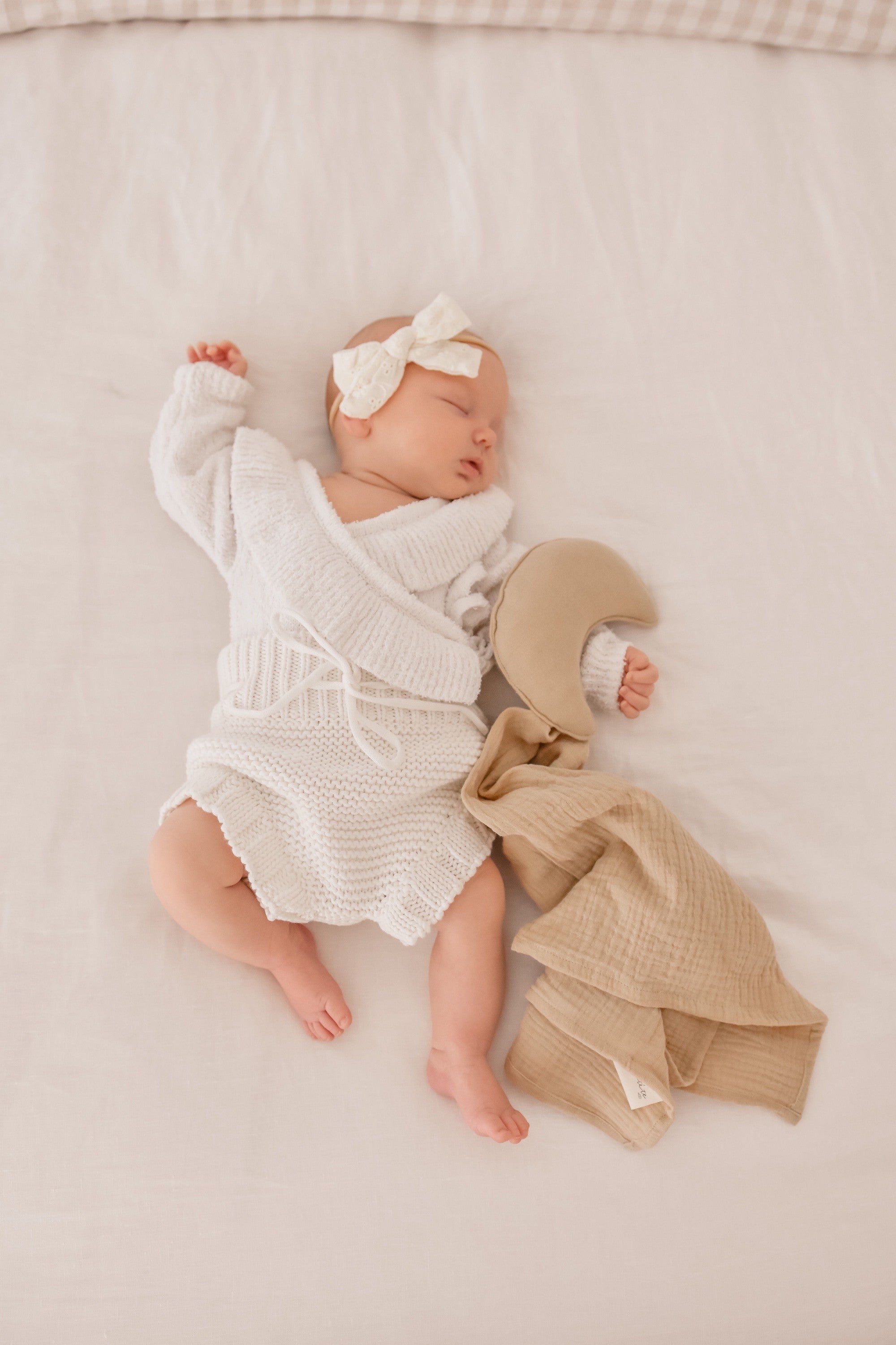 FLORAL BOW HEADBAND - CREAM