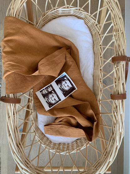 baby linen swaddle blanket for newborn - boho colouring, 4d baby photo - Petite + Co Australia