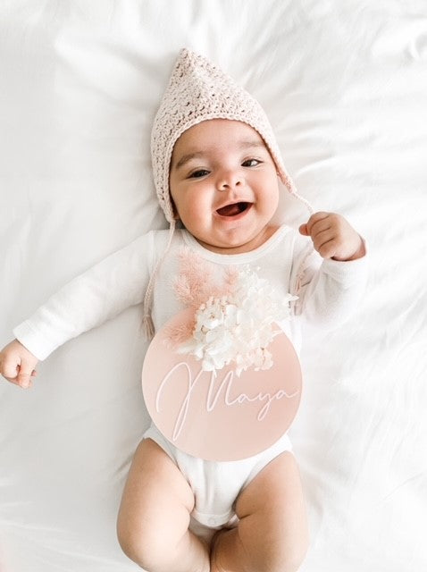 CROCHET BABY HAT / BONNET - 0-3 MONTHS