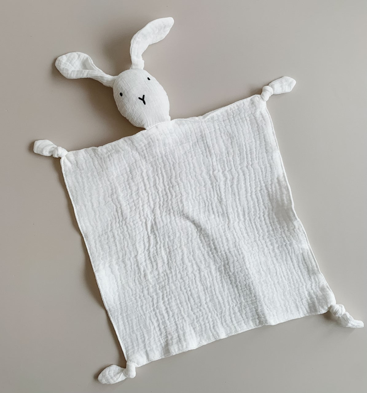 bunny soft baby lovey comforter white