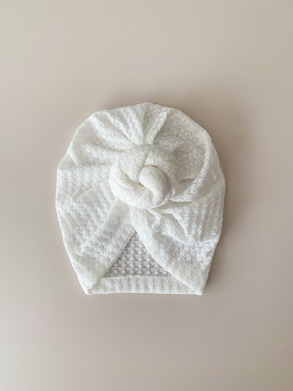 WAFFLE KNOT TURBAN - WHITE